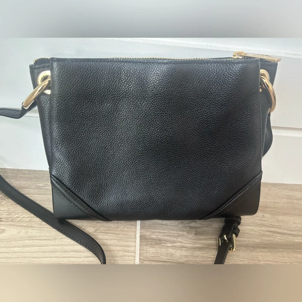Michael Kors Nicole Black Pebbled Leather Shoulder Bag NWT